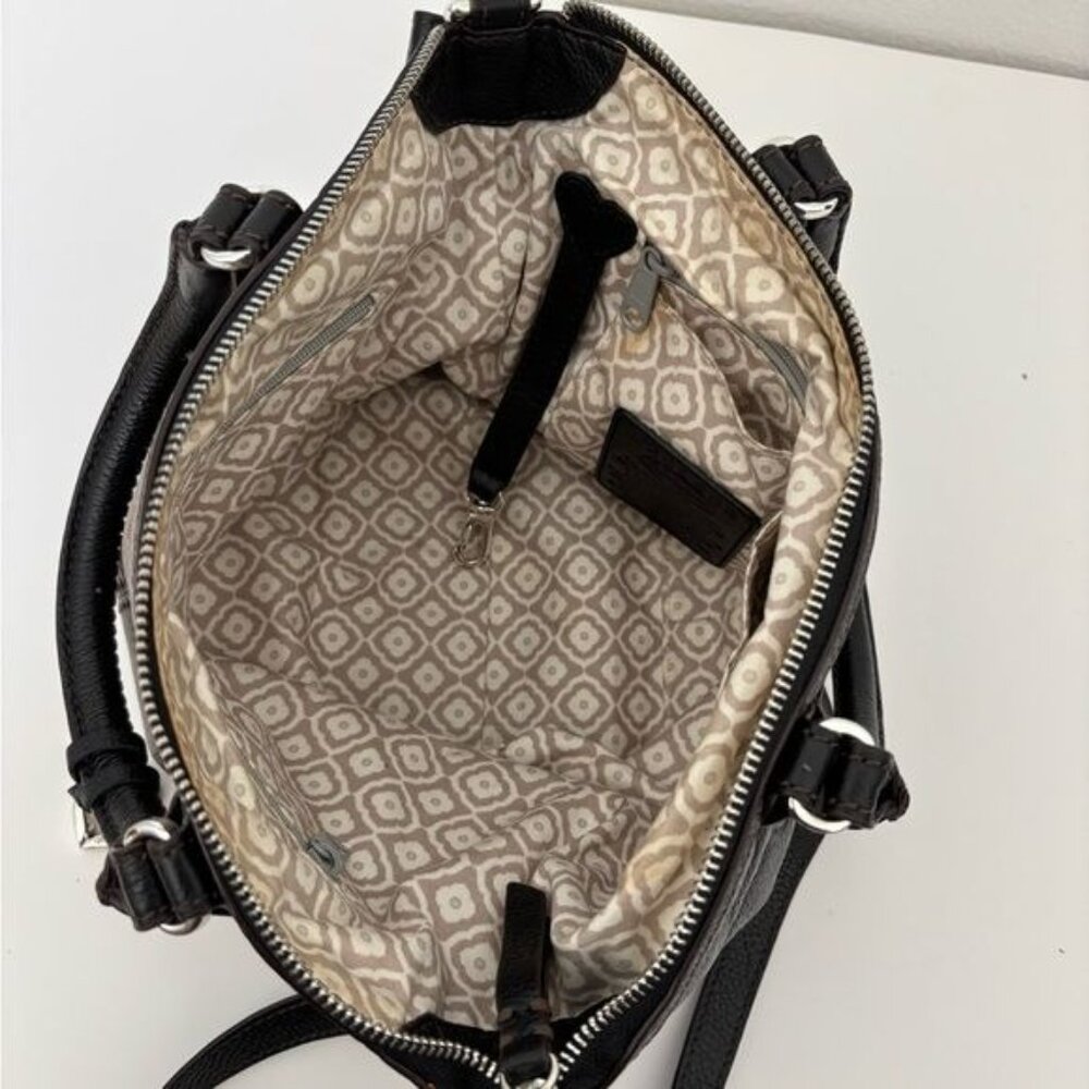 Brighton Sullivan Bag Leather Two Tone Color Block Crossbody Boho Retro Normcore - Picture 8 of 12